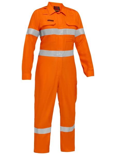 Bisley Apex 160/185 Women's Taped Hi Vis FR Zip Front Coverall (BCL8475T)