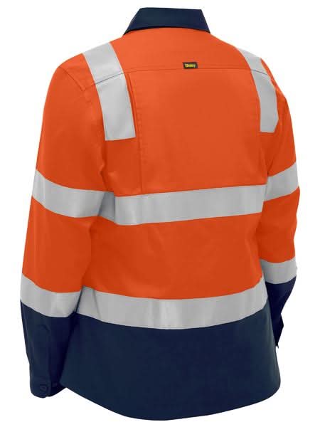 Bisley Women's Taped Two Tone Hi Vis Closed Front Maternity Shirt (BLM6660T)