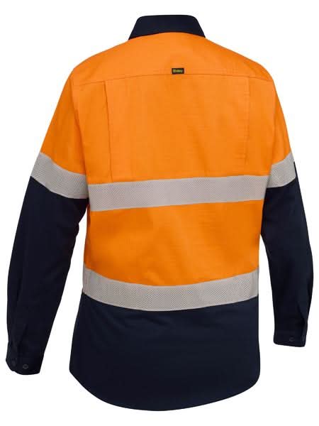 Bisley Women's Taped Hi Vis Riipstop Vented Shirt (BL6495T) - Trade Wear