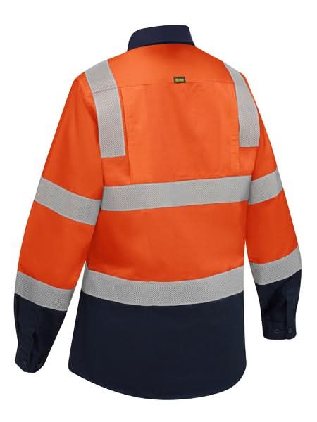 Bisley Women's Taped Biomotion Hi Vis Cool Lightweight Vented Shirt (BL6396T) - Trade Wear