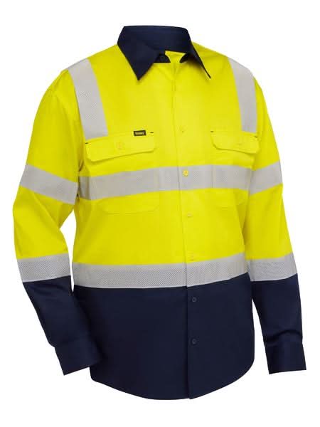 Bisley Taped Biomotion Hi Vis Cool Lightweight Vented Shirt (BS6396T) - Trade Wear