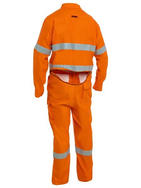 Bisley Apex 160/185 Taped Hi Vis FR Ripstop Vented Coverall With Waist Zip Opening (BC8479T)