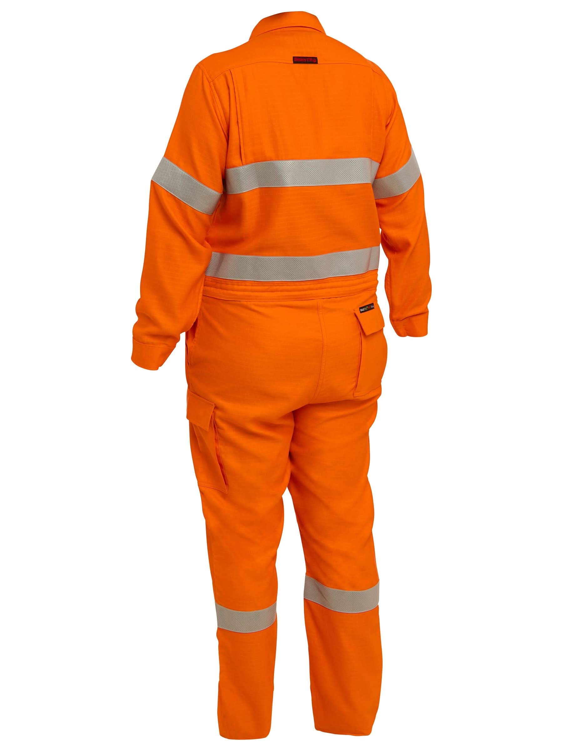 Bisley Apex 160/185 Women's Taped Hi Vis FR Ripstop Vented Coverall with Waist Zip Opening (BCL8479T)