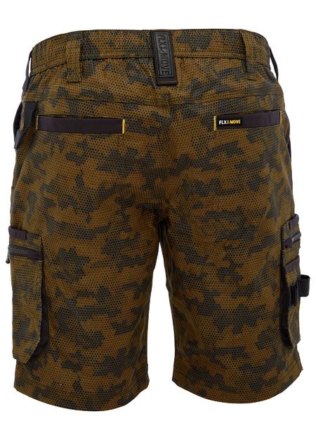 Bisley Flex & Move Stretch Canvas Camo Cargo Short - Army Honeycomb (BSHC1337-PHAR)
