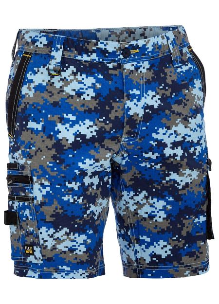 Bisley Flex & Move Stretch Canvas Camo Cargo Short - Marine Digital (BSHC1337-PDMA)