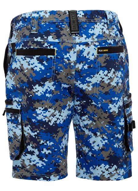 Bisley Flex & Move Stretch Canvas Camo Cargo Short - Marine Digital (BSHC1337-PDMA)