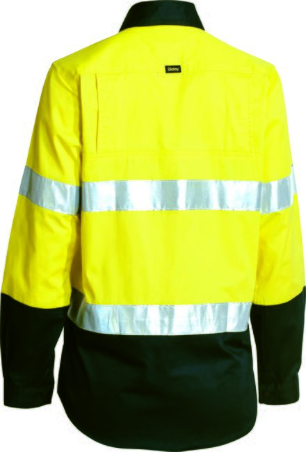Bisley Ladies Hi Vis 3M Lightweight Gusset Cuff Shirt Long Sleeve (BL6896)