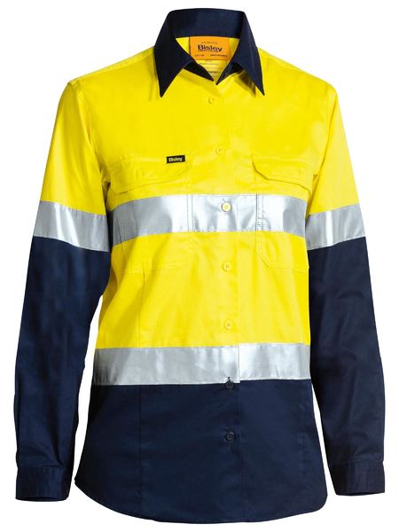 Bisley Women's 3M Taped Hi Vis Cool Lightweight Shirt (BL6696T)