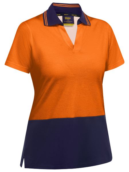 Bisley Womens Hi Vis V-Neck Polo (BKL1234)