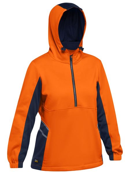 Bisley Womens Hi Vis Water Repellent Fleece Hoodie (BKL6571)