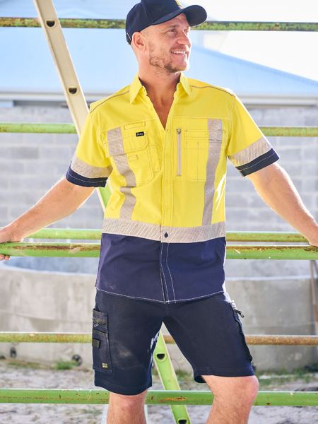 Bisley Flex & Move™ Stretch Denim Zip Cargo Shorts (BSHC1335)