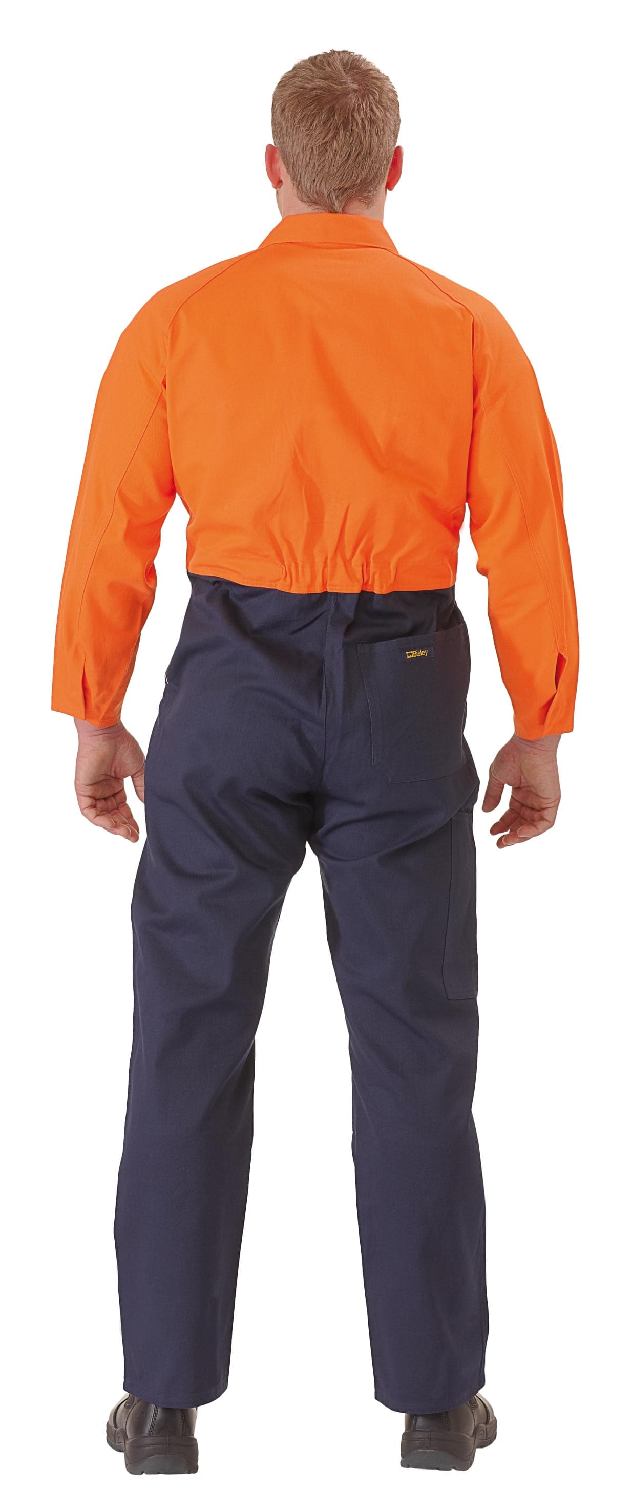 Bisley 2 Tone Hi Vis Coveralls Regular Weight - Orange/Navy (BC6357) - Trade Wear