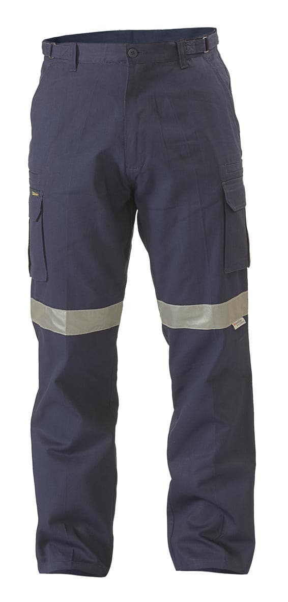 Bisley 8 Pocket Cargo Pant 3M Reflective Tape - Navy (BPC6007T) - Trade Wear