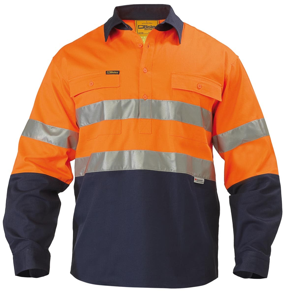 Bisley Bisley TEST - Long Sleeve - Orange/Navy (BTC6456) - Trade Wear