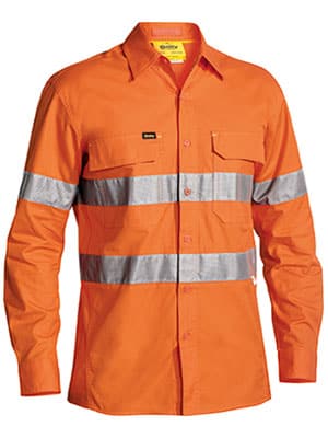 Bisley 3M Taped Hi Vis X Airflow Riptop Shirt Long Sleeve (BS6416T) - Trade Wear