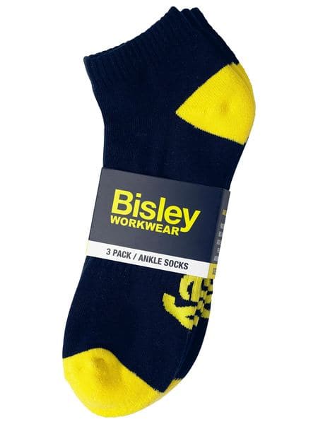 Bisley Bisley Ankle Socks - 3 Pack (BSX7215) - Trade Wear