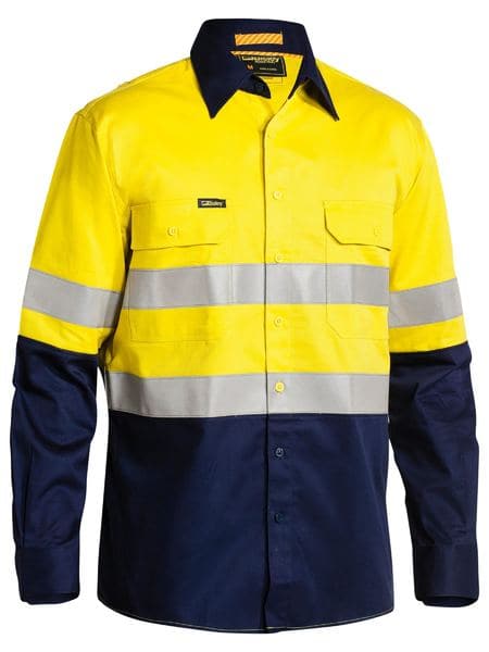 Bisley Bisley 3M Taped 2 Tone Hi Vis Mens Industrial Cool Vent Shirt (BS6448T) - Trade Wear