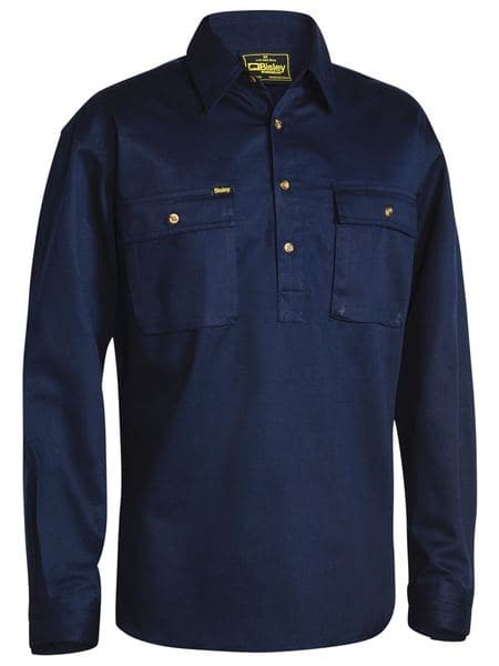 Bisley Bisley Closed Front Cotton Drill Shirt Long Sleeve (BSC6433) - Trade Wear