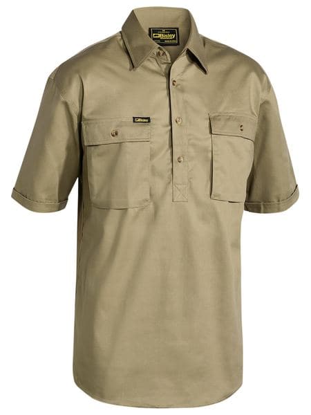 Bisley Bisley Closed Front Cotton Drill Shirt Short Sleeve (BSC1433) - Trade Wear