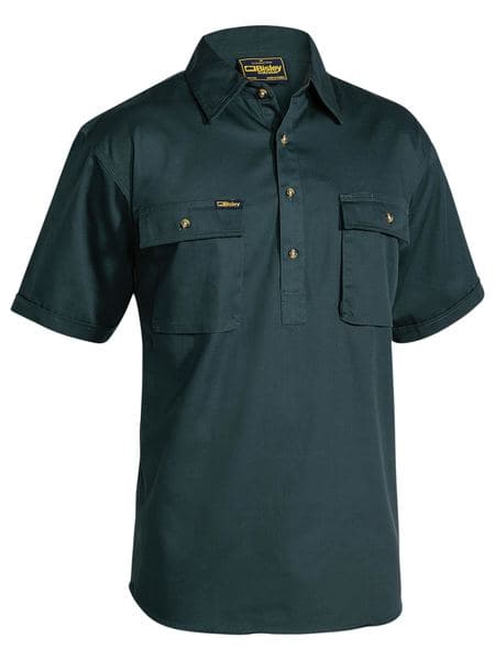 Bisley Bisley Closed Front Cotton Drill Shirt Short Sleeve (BSC1433) - Trade Wear