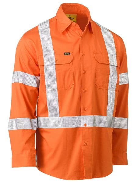 Bisley Bisley Taped X Back Cool Lightweight Hi Vis Drill Shirt (BS6166XT) - Trade Wear