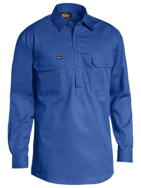 Bisley Lightweight Closed Front Cotton Drill Shirt Long Sleeve BSC6