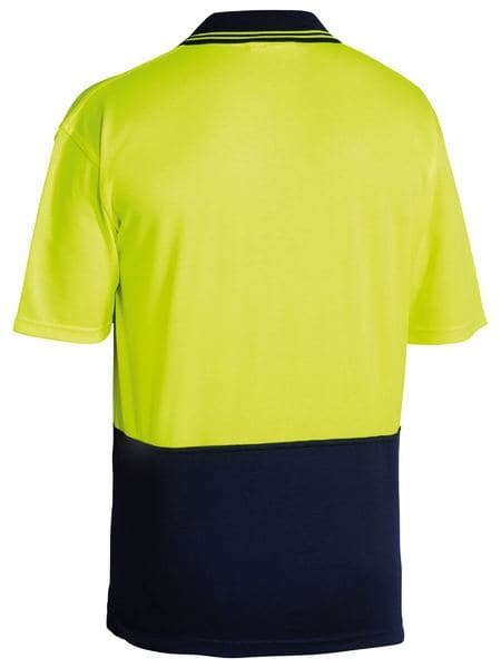 Bisley 2 Tone Hi Vis Polo Shirt - Short Sleeve - Yellow/Navy (BK1234) - Trade Wear