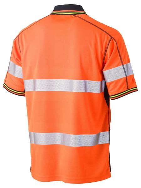 Bisley Bisley Taped Two Tone Hi Vis Polyester Mesh Short Sleeve Polo Shirt (BK1219T) - Trade Wear