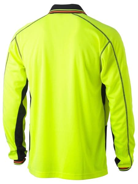 Bisley Bisley Two Tone Hi Vis Polyester Mesh Long Sleeve Polo Shirt (BK6219) - Trade Wear