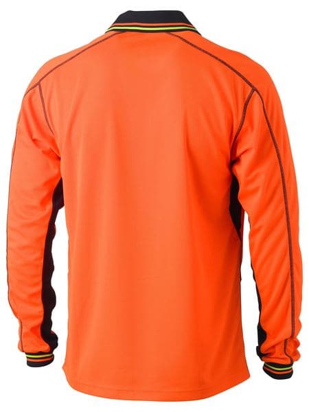 Bisley Bisley Two Tone Hi Vis Polyester Mesh Long Sleeve Polo Shirt (BK6219) - Trade Wear