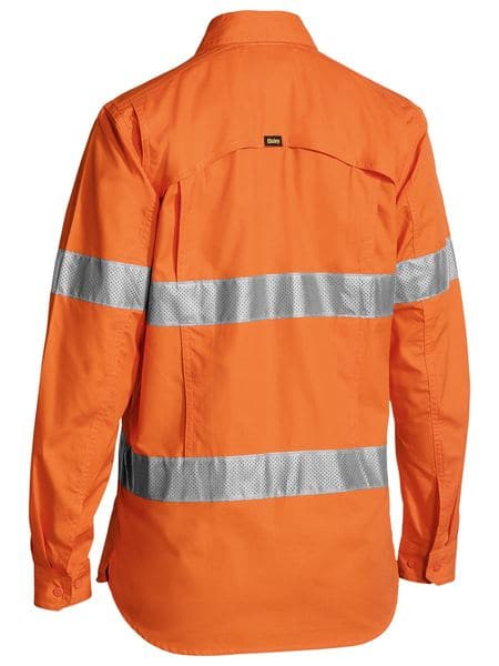 Bisley Womens 3M Taped Hi Vis X Airflow™ Ripstop Shirt - Orange (BL6416T) - Trade Wear