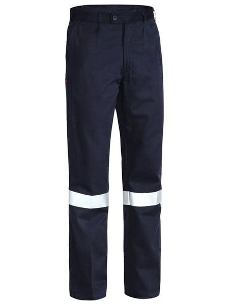 Bisley Flame Resistant Hi Vis Taped Drill Pant - Navy (BP8000) - Trade Wear