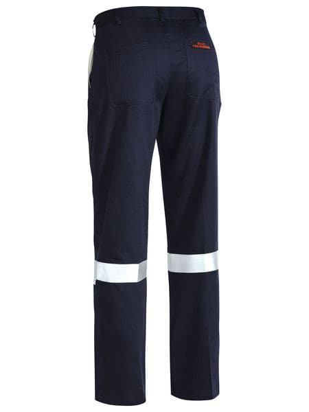 Bisley Flame Resistant Hi Vis Taped Drill Pant - Navy (BP8000) - Trade Wear