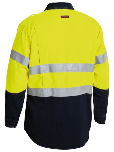 Bisley Tencate Tecasafe Plus Taped Two Tone Hi Vis FR Vented Long Sleeve Shirt (BS8082T) - Trade Wear