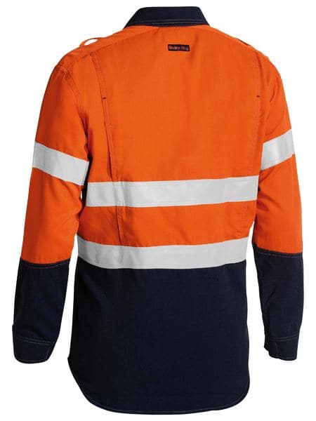 Bisley Tencate Tecasafe Plus Taped Two Tone Hi Vis FR Vented Long Sleeve Shirt (BS8082T) - Trade Wear