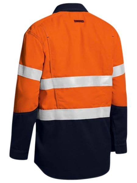 Bisley Taped Two Tone Hi Vis Closed Front Vented Shirt - Long Sleeve (BSC8075T) - Trade Wear