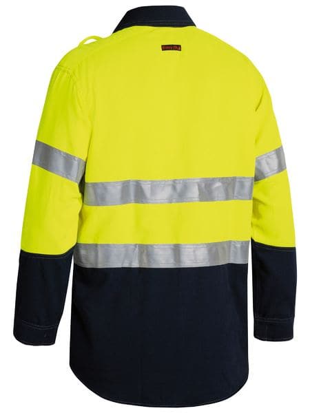 Bisley Taped Two Tone Hi Vis FR Lightweight Long Sleeve Shirt (BS8198T) - Trade Wear