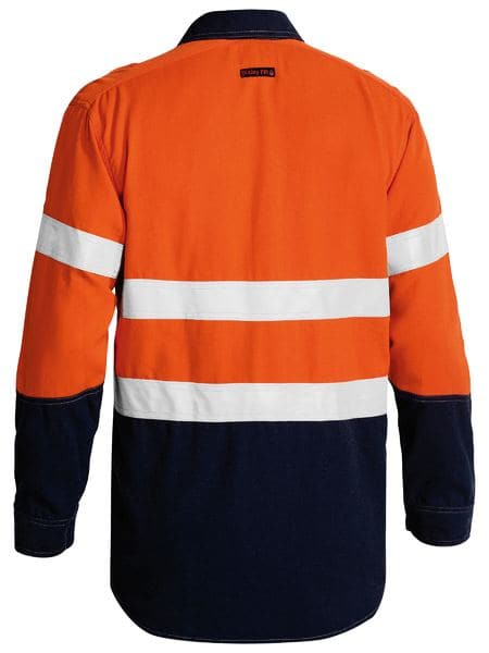 Bisley Taped Two Tone Hi Vis FR Lightweight Long Sleeve Shirt (BS8198T) - Trade Wear