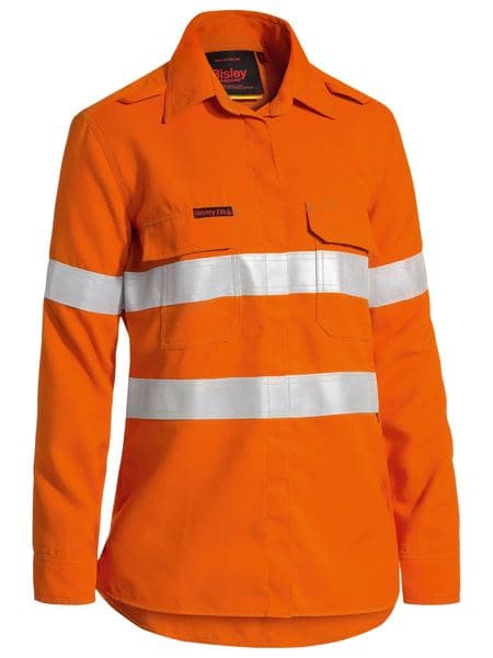 Bisley Bisley Tencate Tecasafe® Womens Taped Hi Vis FR Lightweight Vented Long Sleeve (BL8097T) - Trade Wear
