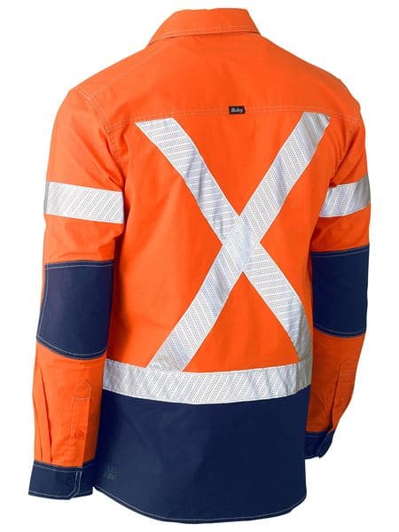 Bisley Bisley Flex & Move™ Two Tone Hi Vis Stretch Utility Shirt - Long Sleeve (BS6177XT) - Trade Wear