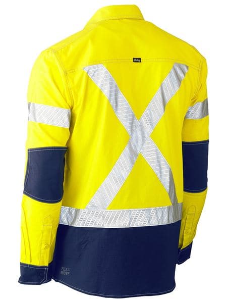 Bisley Bisley Flex & Move™ Two Tone Hi Vis Stretch Utility Shirt - Long Sleeve (BS6177XT) - Trade Wear