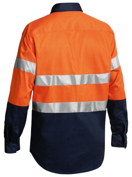 Bisley Bisley 2 Tone 3M Closed Front Hi Vis Drill Shirt Long Sleeve (BTC6456) - Trade Wear