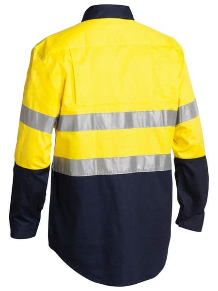 Bisley Bisley 2 Tone 3M Hi Vis Lightweight Closed Front Shirt Long Sleeve (BSC6896) - Trade Wear