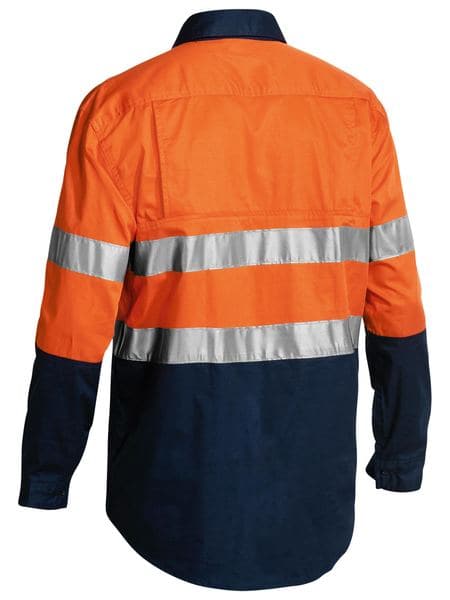 Bisley Bisley 2 Tone 3M Hi Vis Lightweight Closed Front Shirt Long Sleeve (BSC6896) - Trade Wear