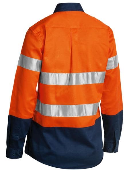 Bisley Bisley 2 Tone 3M Ladies Hi Vis Drill Shirt Long Sleeve (BLT6456) - Trade Wear