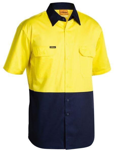 Bisley Bisley 2 Tone Cool Lightweight Drill Shirt Short Sleeve (BS1895) - Trade Wear