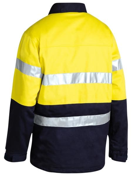 Bisley Bisley 2 Tone Hi Vis Drill Jacket 3M Reflective Tape (BK6710T) - Trade Wear
