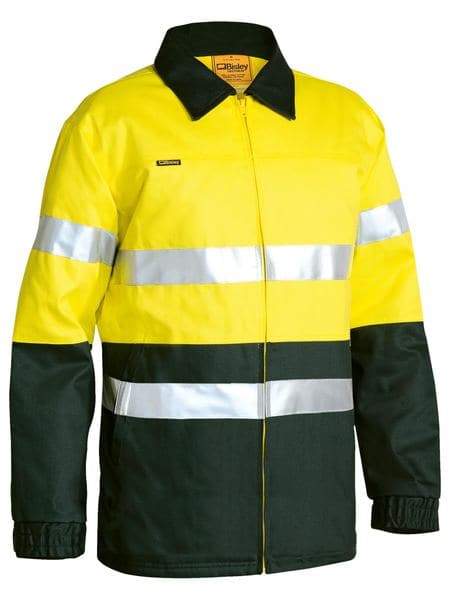 Bisley Bisley 2 Tone Hi Vis Drill Jacket 3M Reflective Tape (BK6710T) - Trade Wear