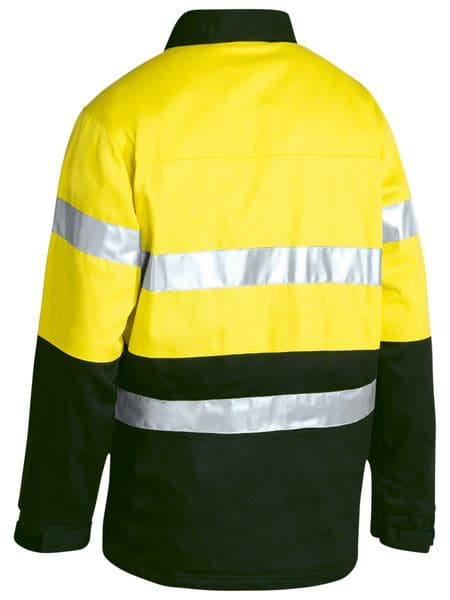 Bisley Bisley 2 Tone Hi Vis Drill Jacket 3M Reflective Tape (BK6710T) - Trade Wear