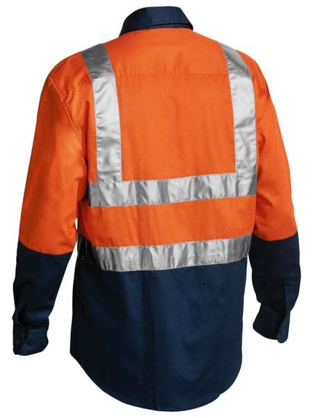 Trade Wear Bisley 2 Tone Hi Vis Drill Shirt 3M Reflective Tape Long Sleeve (BS6267T) - Trade Wear